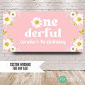 Onederful Daisy birthday banner for girls first birthday party in pink
