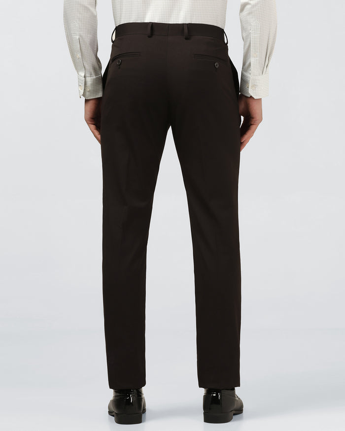 Dark Brown Solid Trouser - Marco