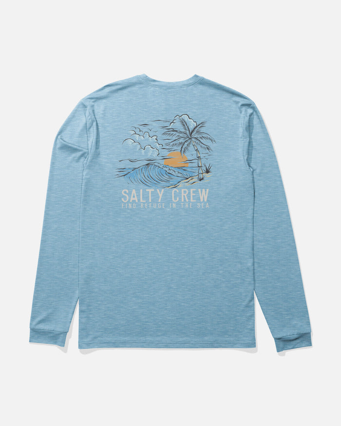 Day Off Ls Sunshirt - Blue Heather