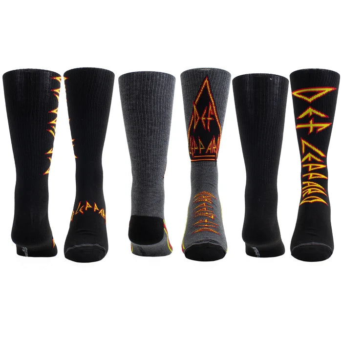 Def Leppard Guitar Tin 3-Pack Socks