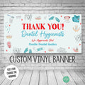 Dental Hygienist Appreciation Week Banner with personalized thank you message and dentist tools and equipment