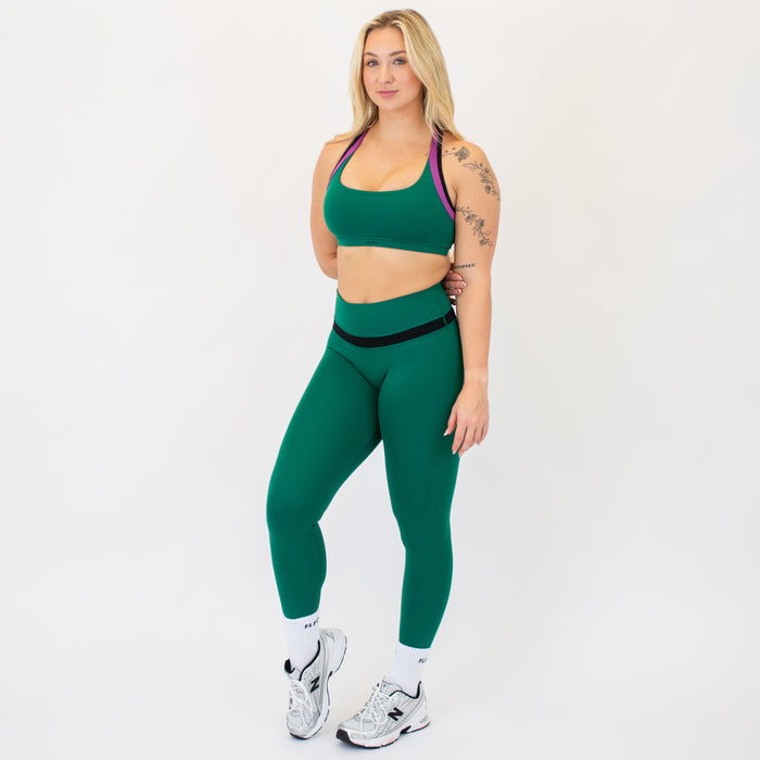 Aventurine + Black Double Take Legging 25" - No Front Seam - Higher Rise by FLEO - 3