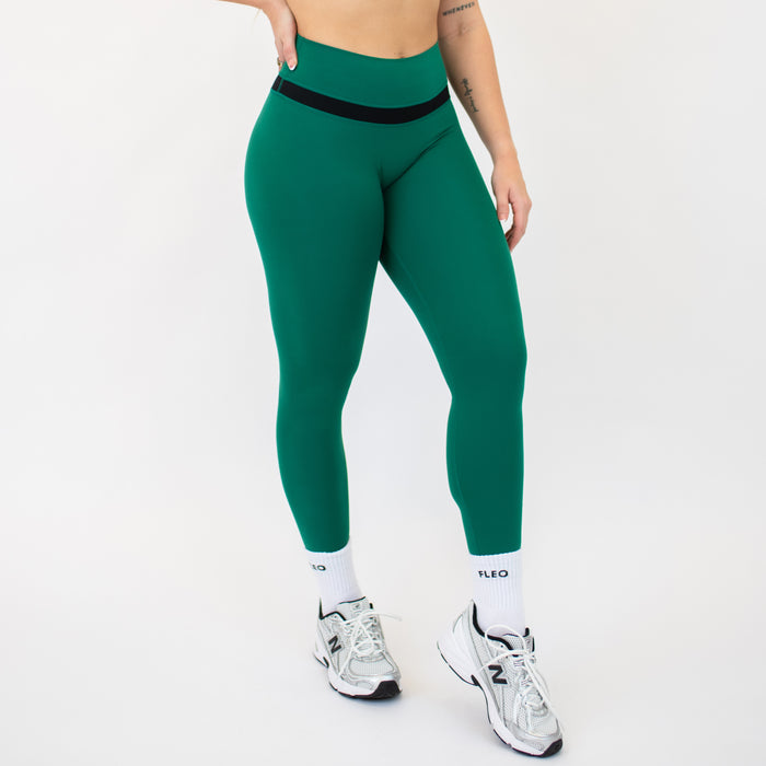 Aventurine + Black Double Take Legging 25" - No Front Seam - Higher Rise by FLEO - 4