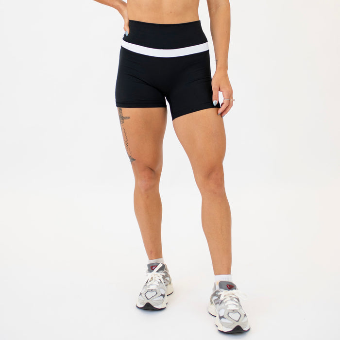 Black/White Double Take Spandex Shorts