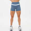 Slate Blue/White Double Take Spandex Shorts