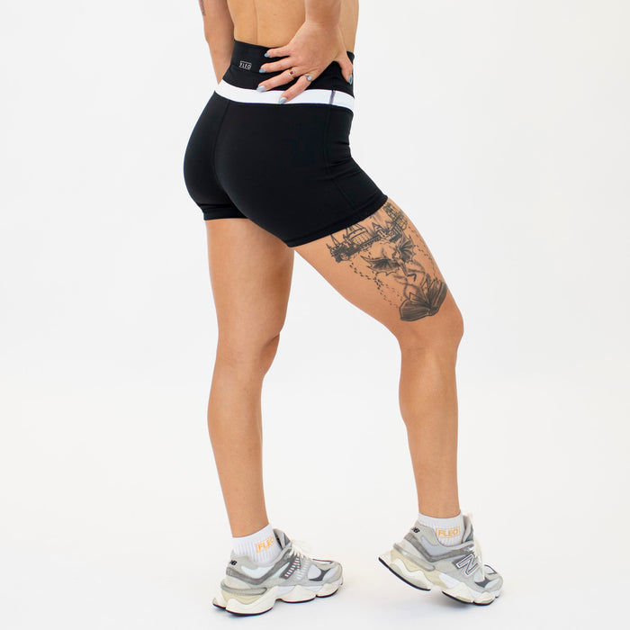 Black/White Double Take Spandex Shorts