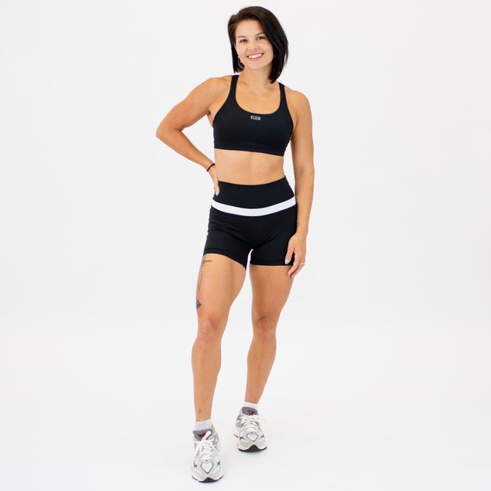 Black/White Double Take Spandex Shorts