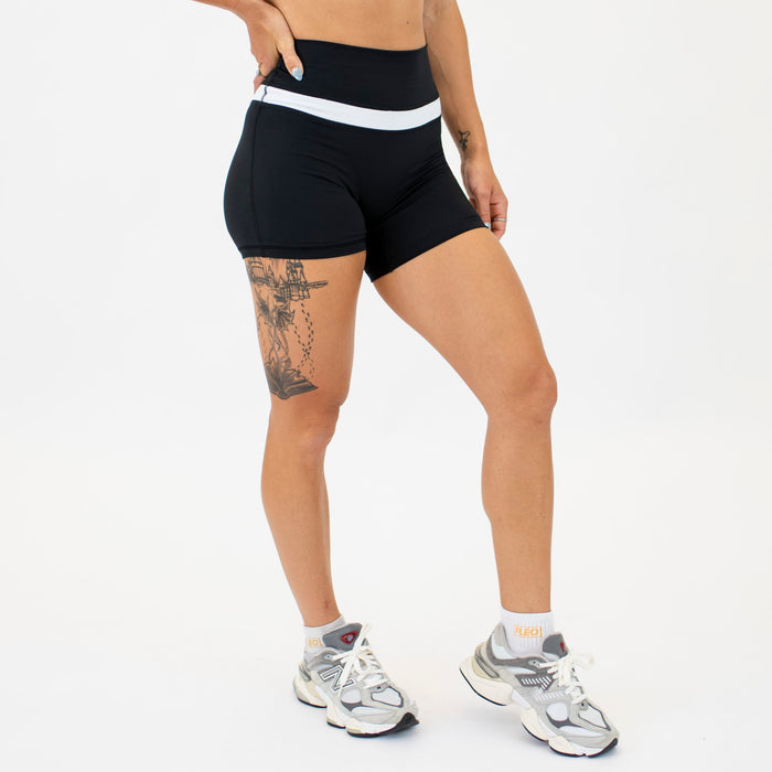 Black/White Double Take Spandex Shorts