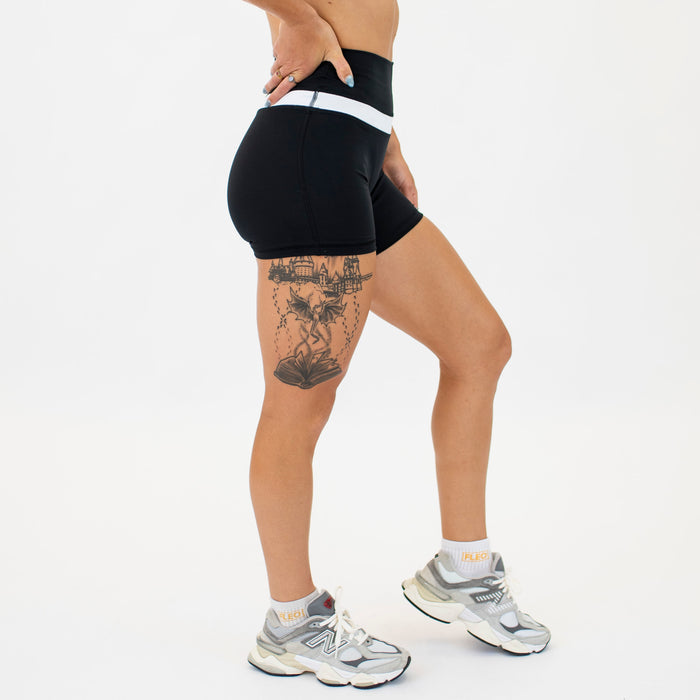 Black/White Double Take Spandex Shorts