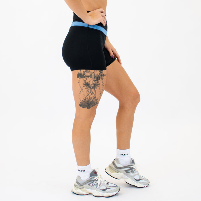 Black/Ebb and Flow Double Take Spandex Shorts -5