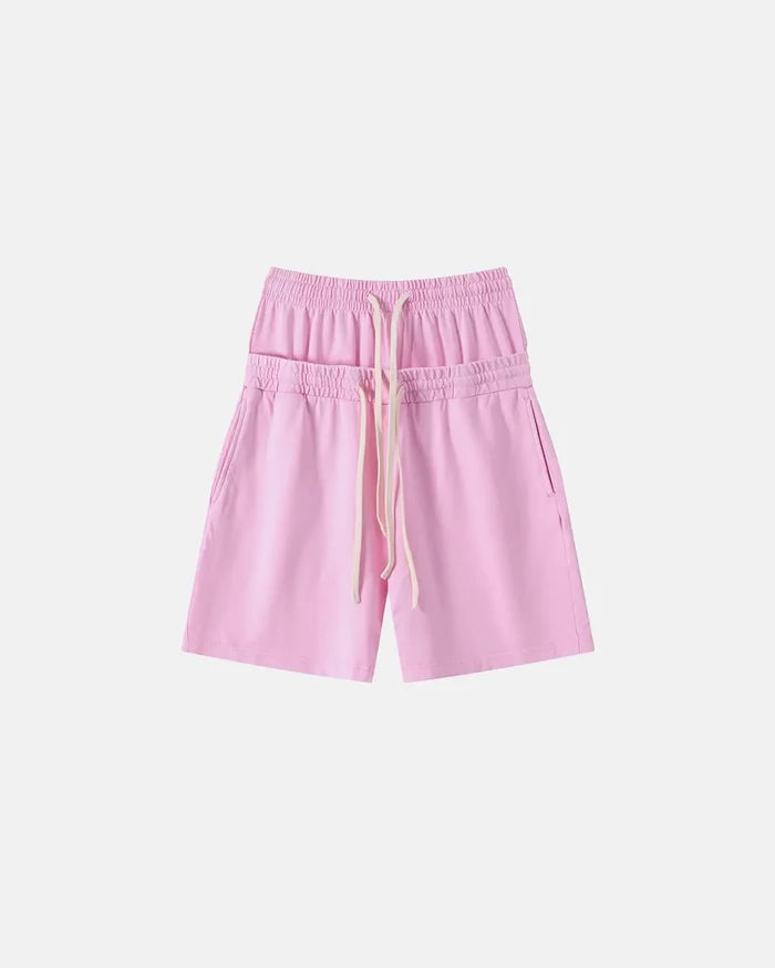 Double Waist Acid Wash Sweat Shorts | Inflation Streetwear