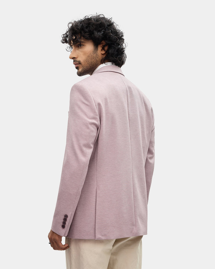 Dusty Pink Textured Blazer - Celebo
