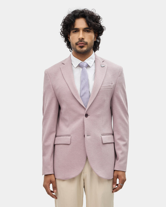 Dusty Pink Textured Blazer - Celebo