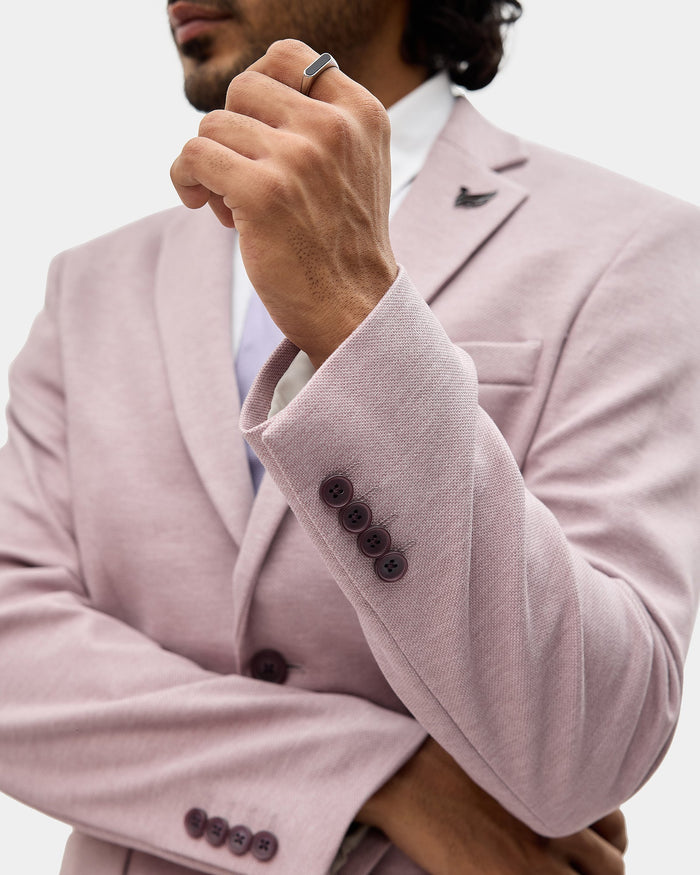Dusty Pink Textured Blazer - Celebo