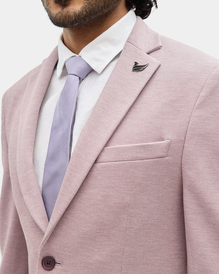 Dusty Pink Textured Blazer - Celebo