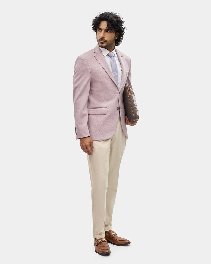 Dusty Pink Textured Blazer - Celebo