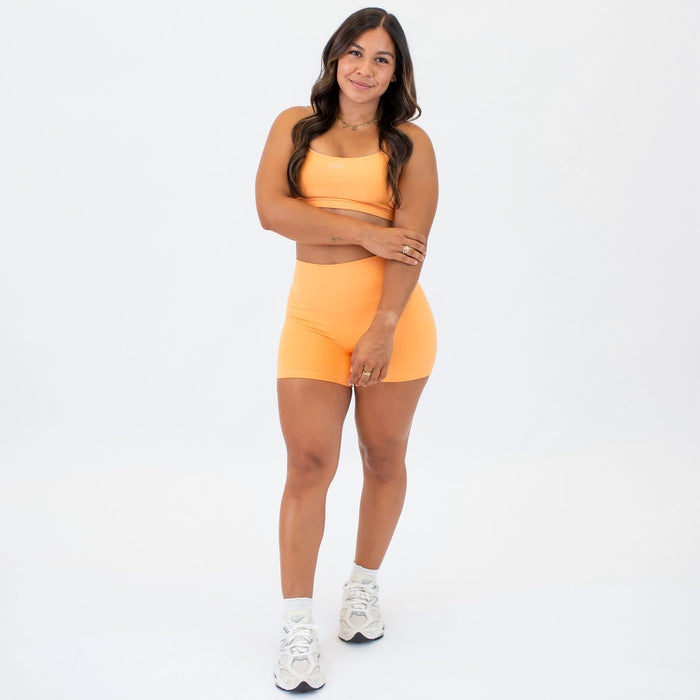 Papaya No Front Seam High Rise Spandex Shorts