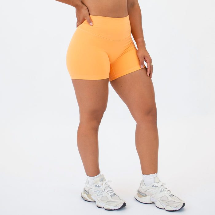 Papaya No Front Seam High Rise Spandex Shorts