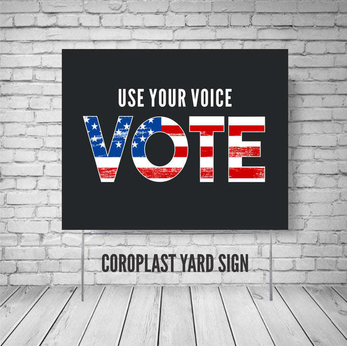 Election Vote Yard Sign with USA Flag