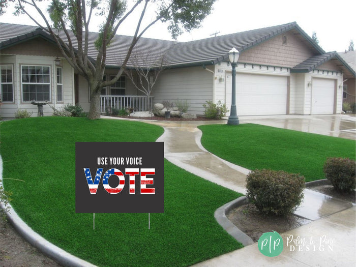 Election Vote Yard Sign with USA Flag