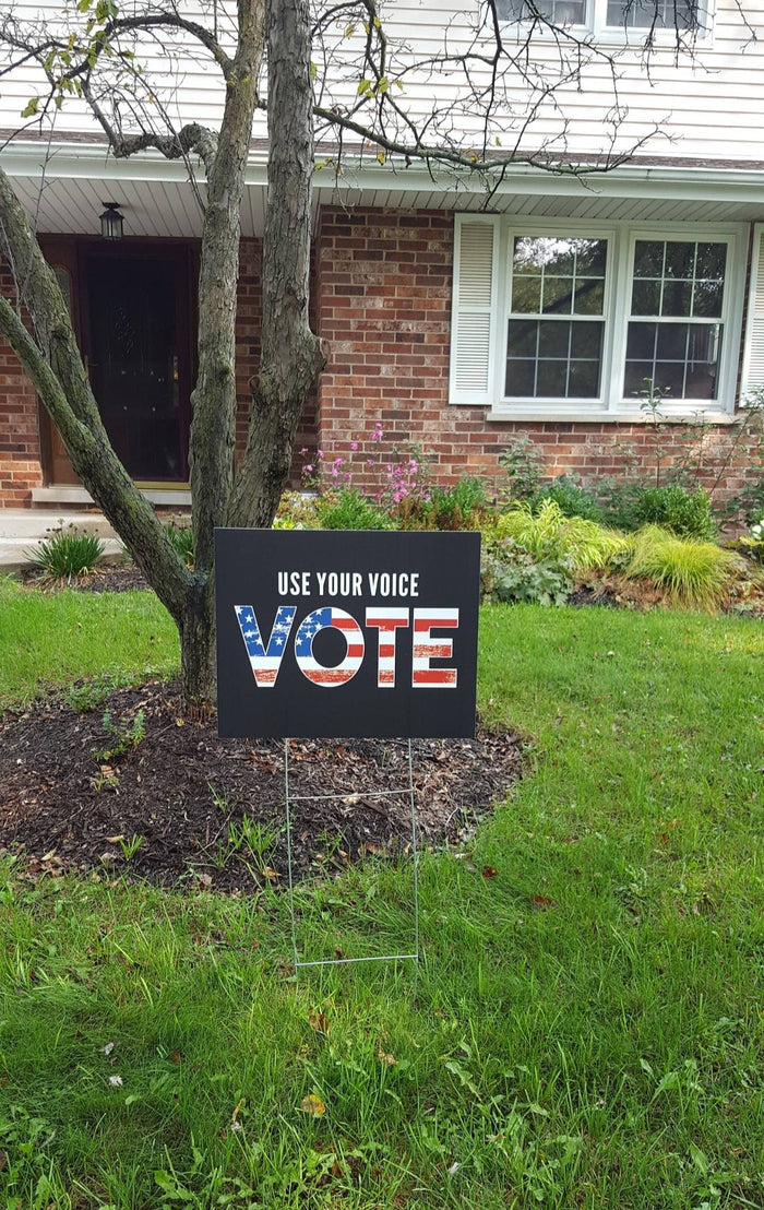 Election Vote Yard Sign with USA Flag