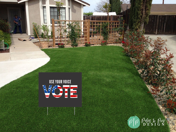 Election Vote Yard Sign with USA Flag