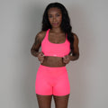 Heather Neon Strawberry Emily Sports Bra - Medium Support by FLEO - 1