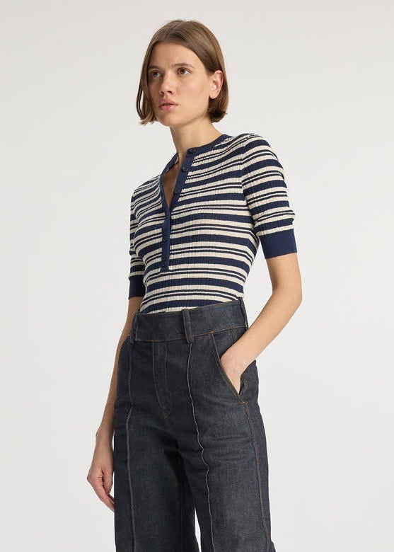 Fisher Top (Navy/White Stripe)