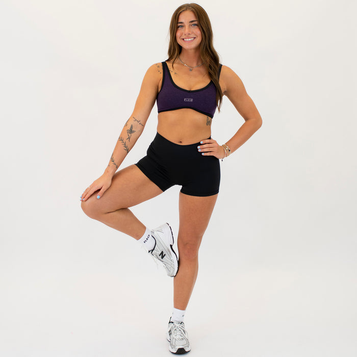 Black No Front Seam High Rise Spandex Shorts