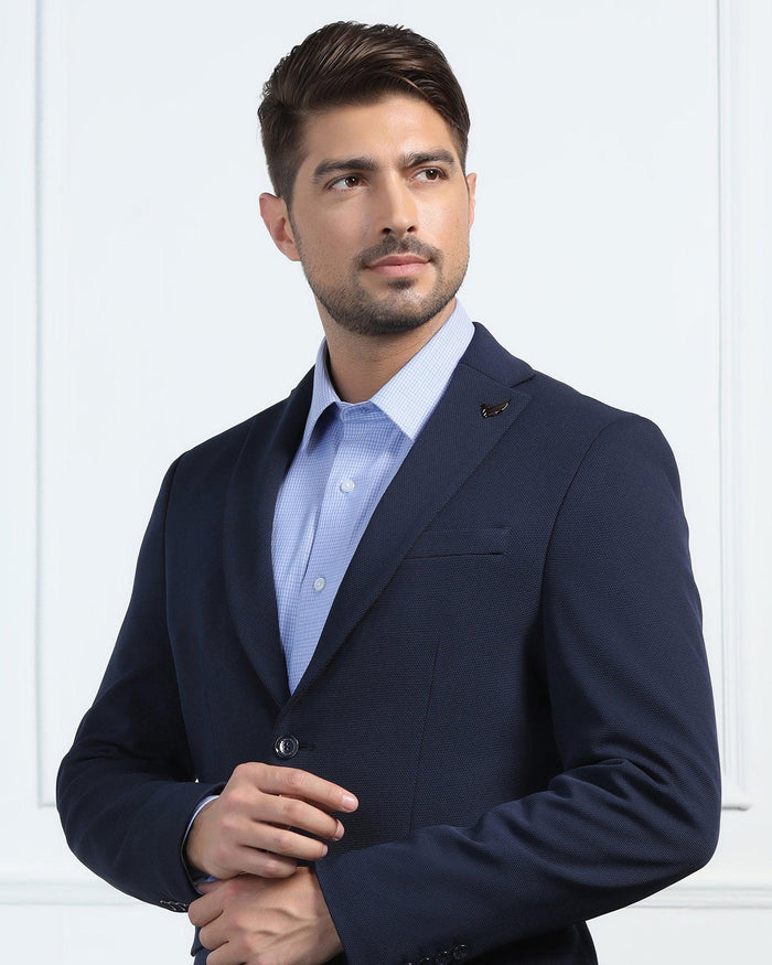 Formal Navy Textured Blazer - Morris