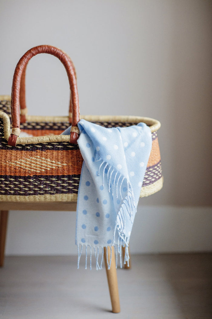 Foxford Blue Spot Baby Blanket
