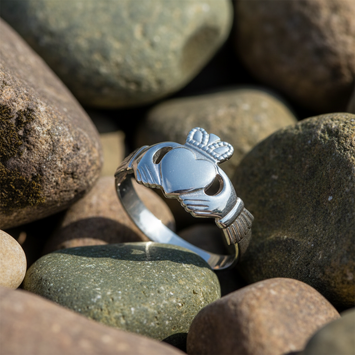 Gents Sterling Silver Claddagh Ring
