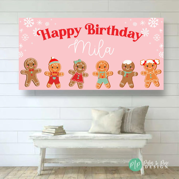 Gingerbread Girl Birthday Banner