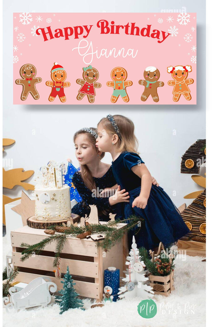 Gingerbread Girl Birthday Banner