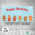gingerbread birthday party for boys with gingerbread men cookies and snowflakes