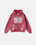 Graphic Ripped Washed Zip Up Hoodies | Inflation Streetwear