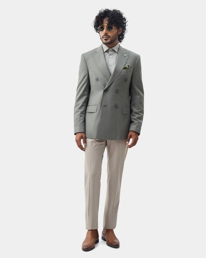 Green Solid Blazer - Shizu
