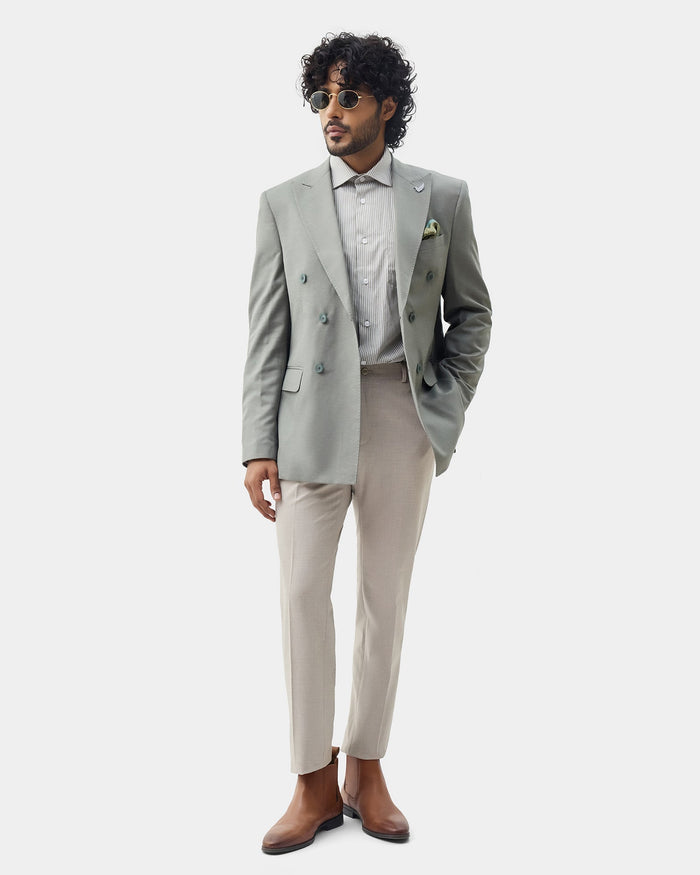 Green Solid Blazer - Shizu