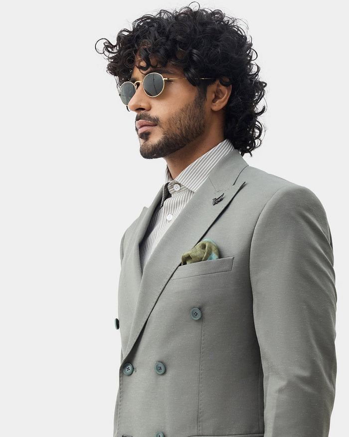 Green Solid Blazer - Shizu