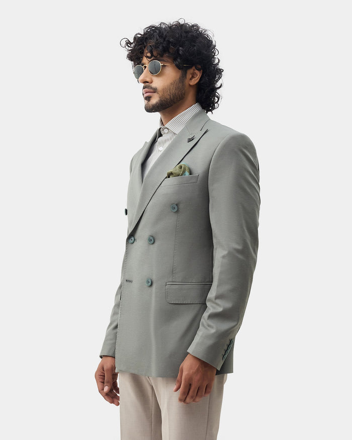 Green Solid Blazer - Shizu