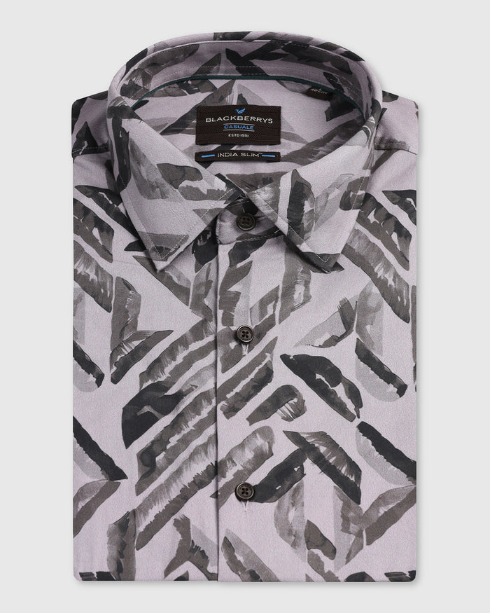 Grey Half Sleeve Printed Shirt - Volmer