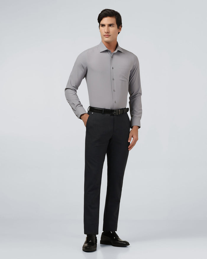 Grey Melange Textured Trouser - Dixon
