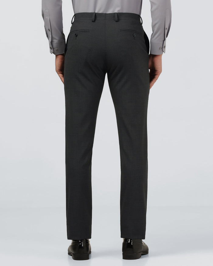 Grey Melange Textured Trouser - Dixon