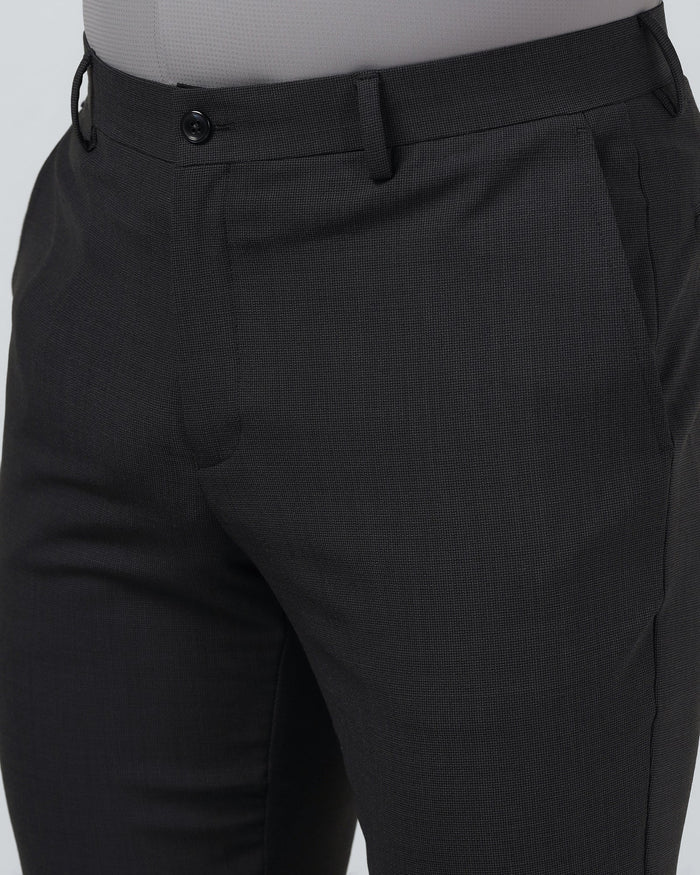 Grey Melange Textured Trouser - Dixon