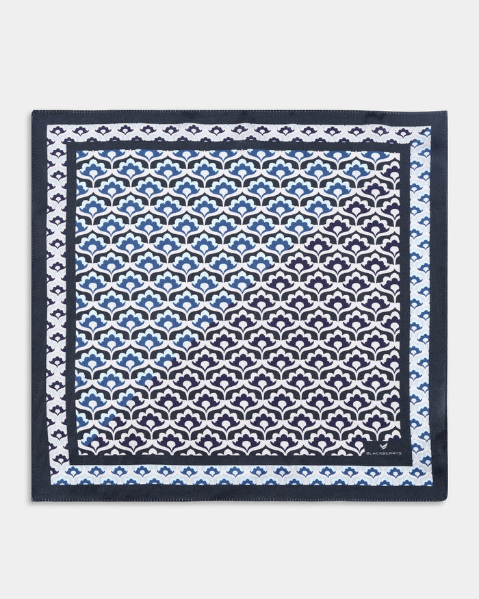 Grey Printed 100% Silk Pocket Square - Abuzz