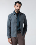 Grey Solid Trucker Jacket - Leaon