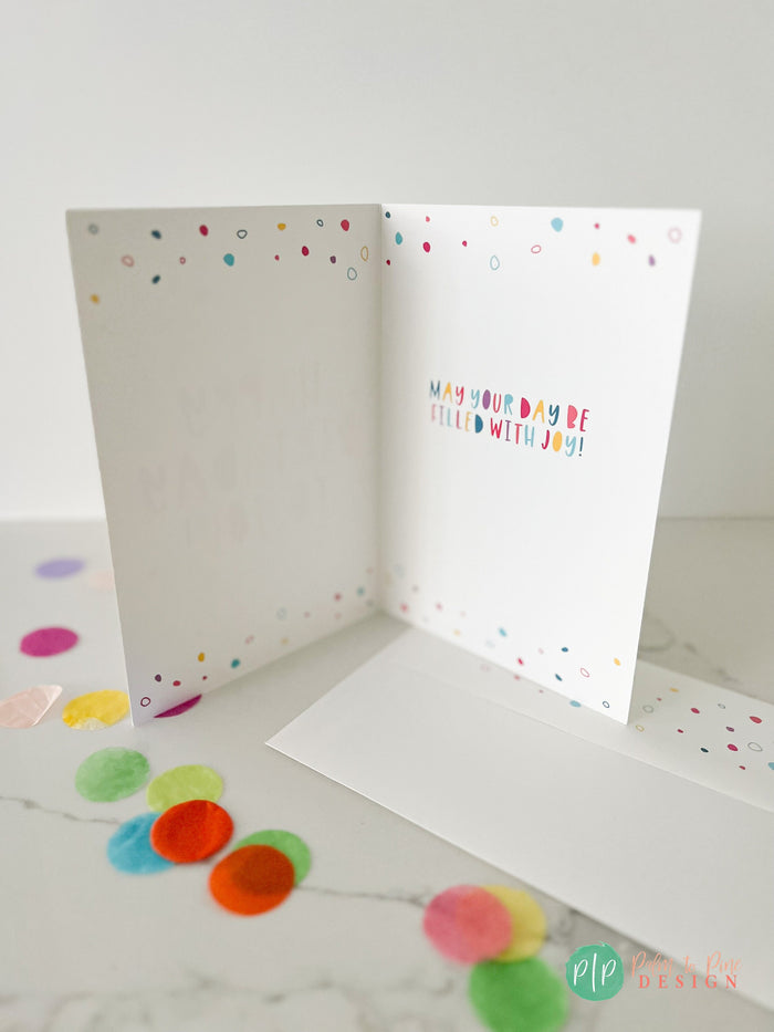 inside of girls polka dot birthday invitation