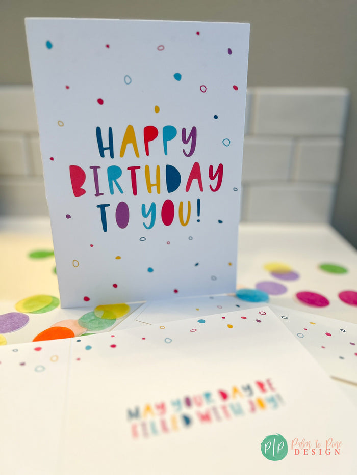 polka dot rainbow birthday greeting card for girls