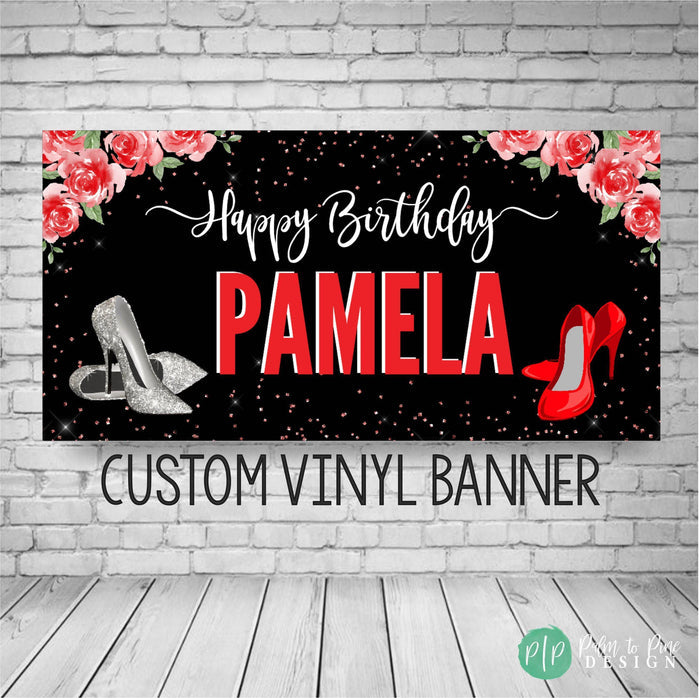 High Heels and Roses Party Banner