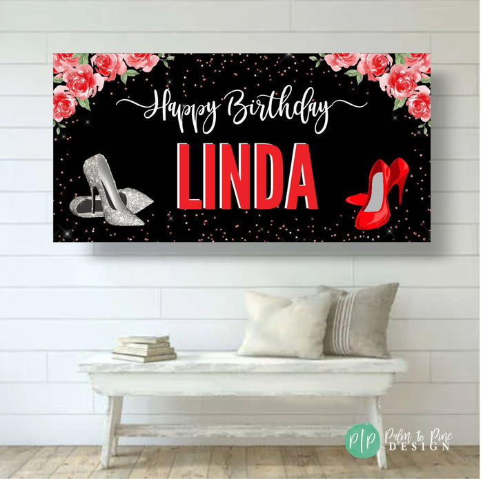 High Heels and Roses Party Banner